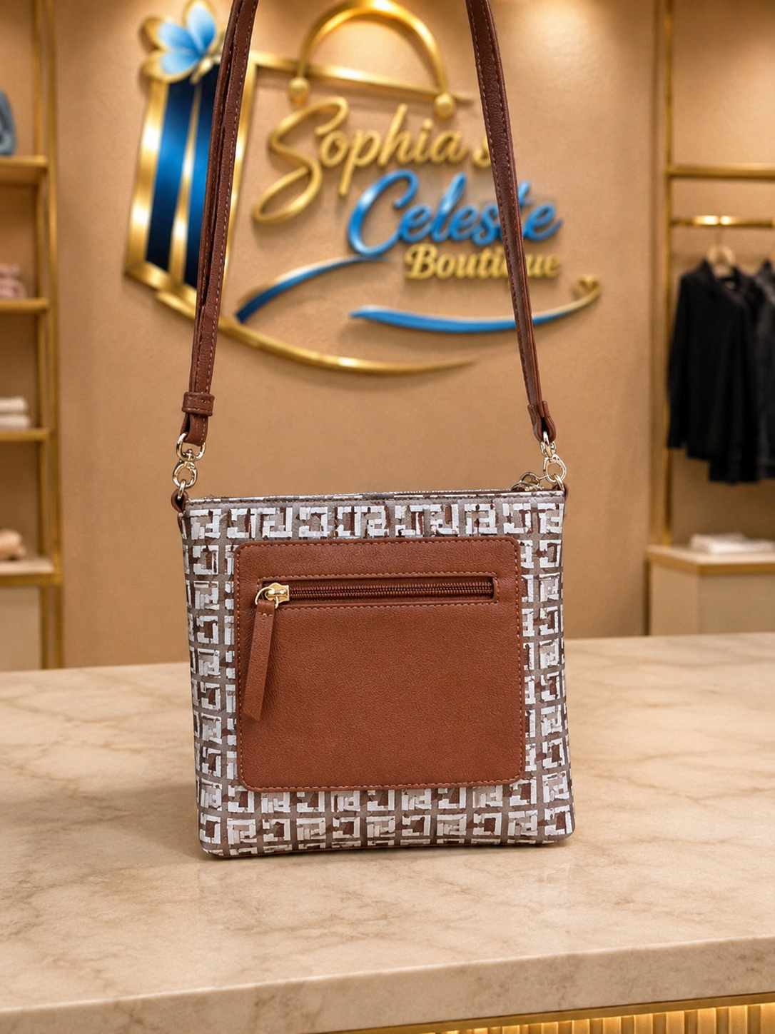 Tommy Hilfiger Medium Size Cross Body Color Brown Beige