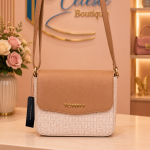 Tommy Hilfiger Large Cross Body Color Beige Brown