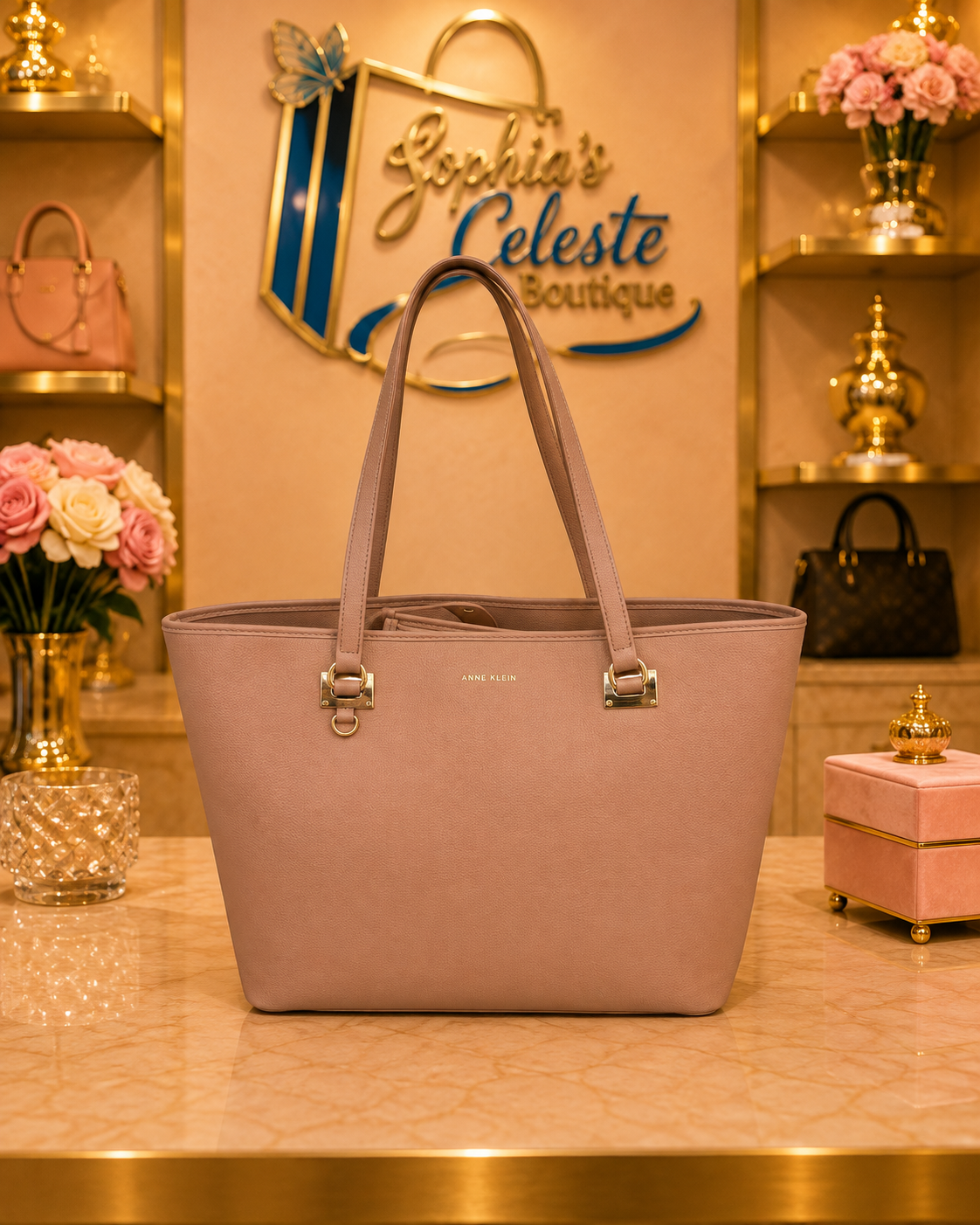 Anne Klein Large Luxury Bag Color Mocha