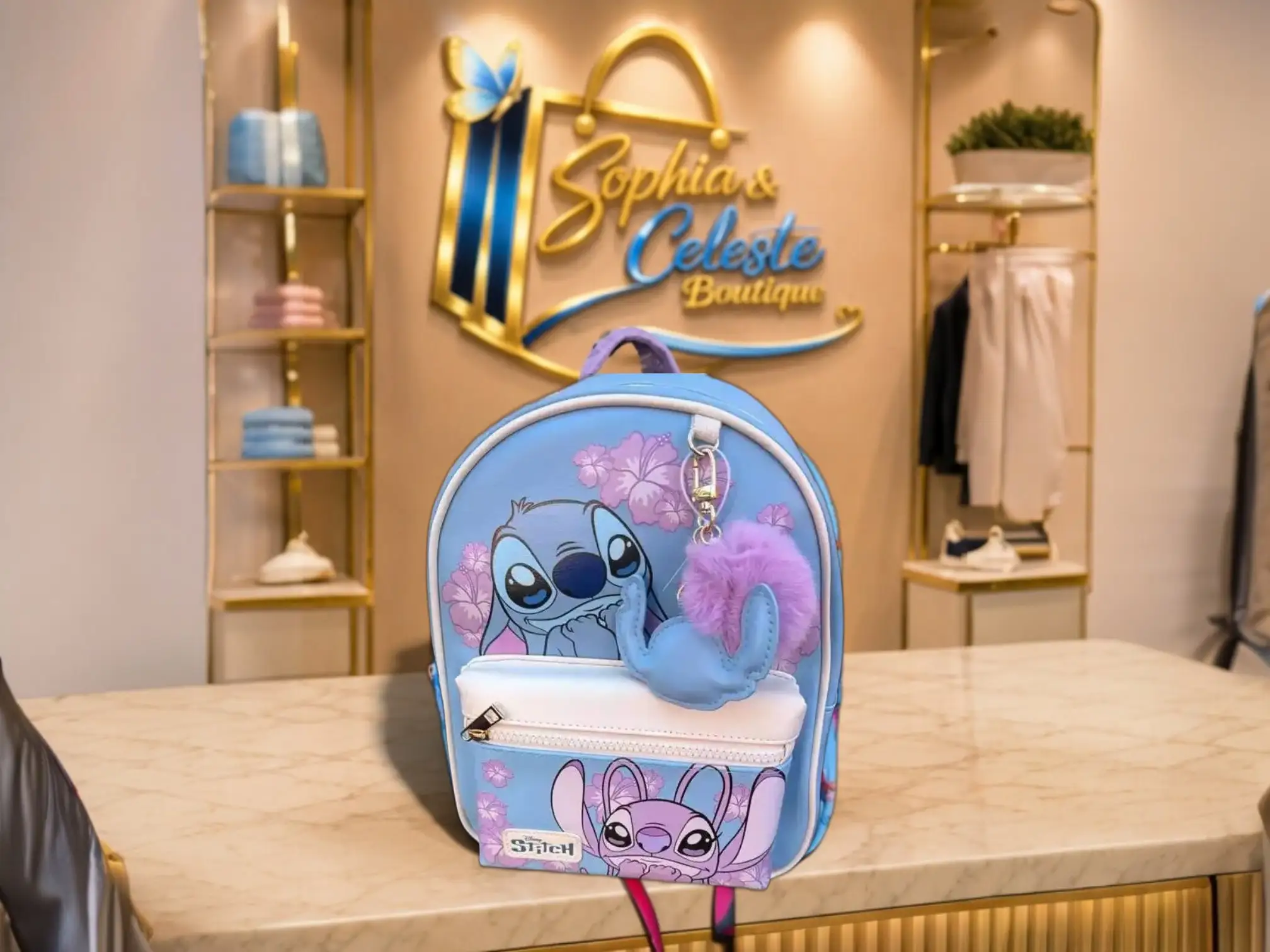 Disney Stitch Book Bag color Baby Blue
