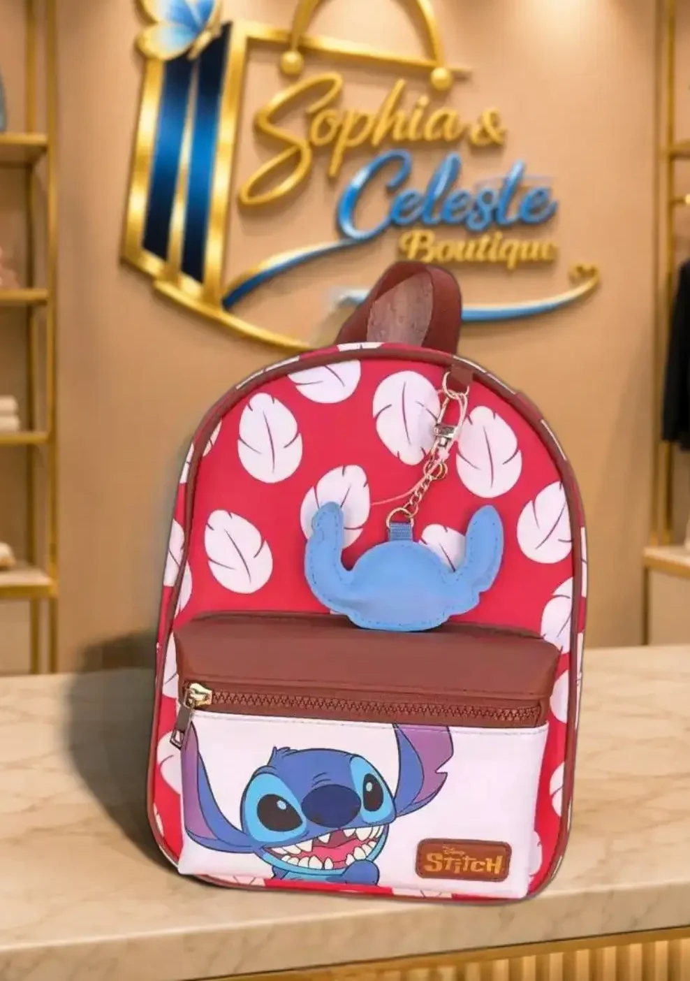 Disney Stitch Book Bag Color Red White