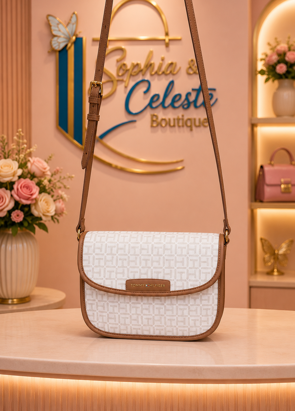 Tommy Cross Body Color Cream White