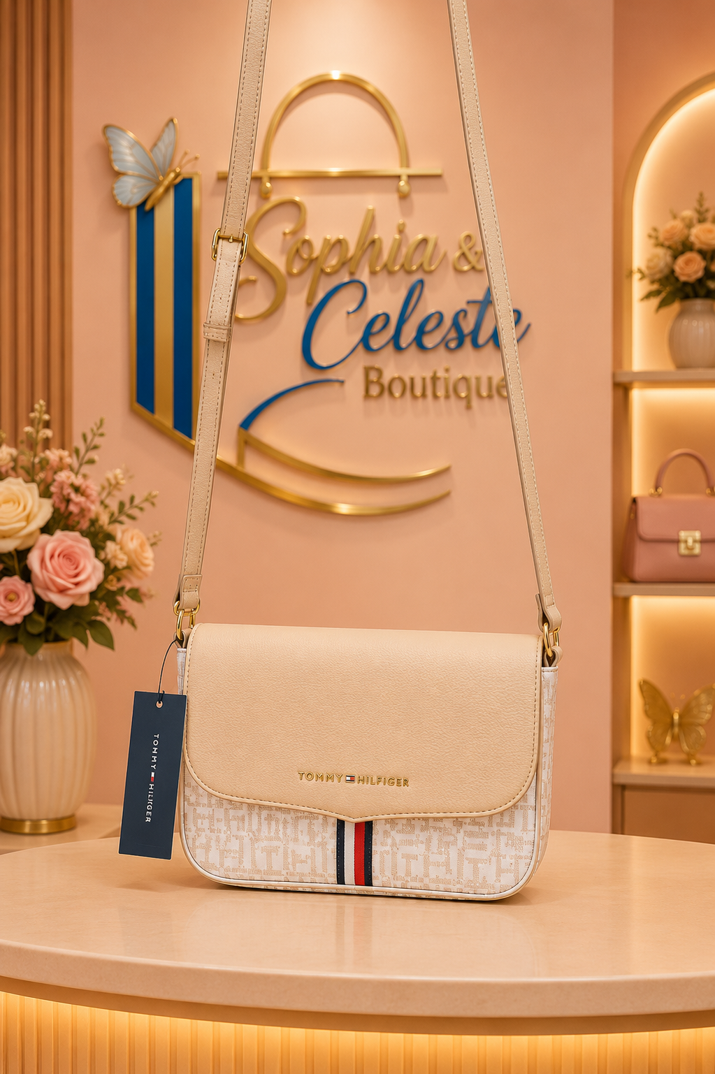 Tommy Hilfiger Cross Body Color Cream