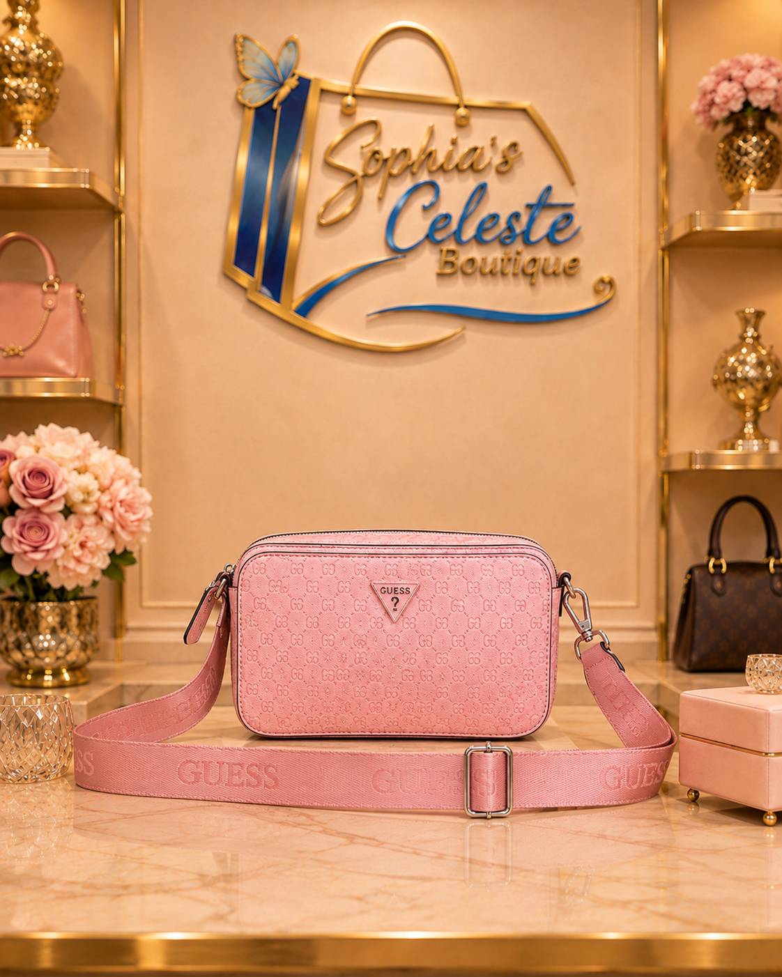 Guess Luxury Cross Body Color Rose Gold