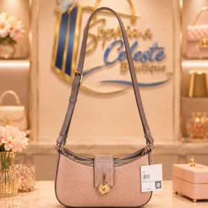 Anne Klein Lock Convertible Shoulder Bag Color Mocha