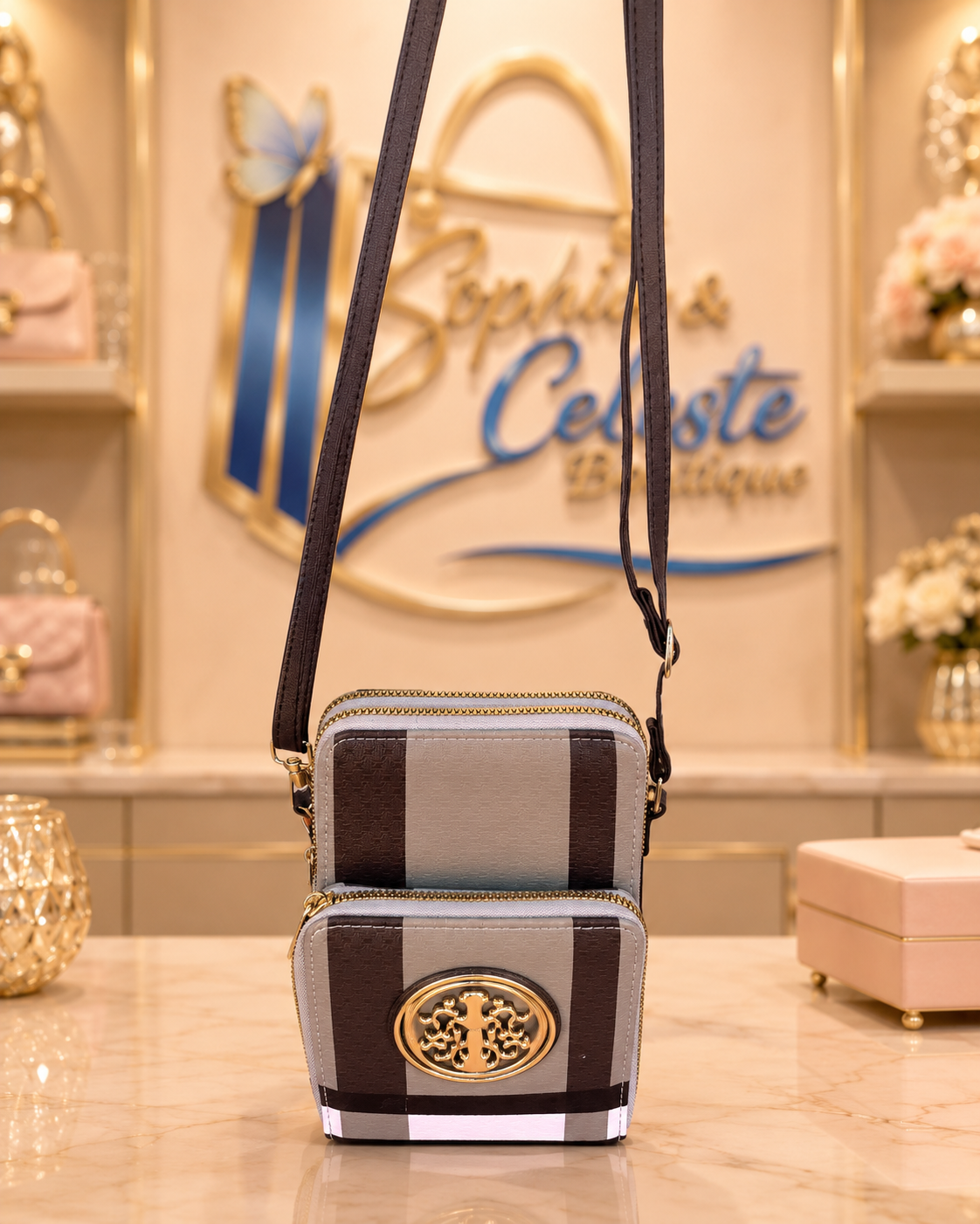 Crossbody Chic Unlimited Color Black Gray