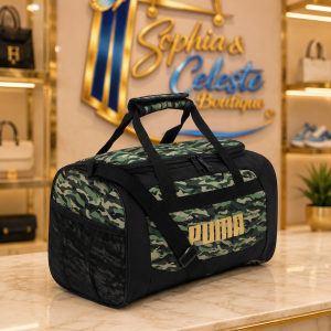 PUMA Transformation 14 Duffel Bag Color Green Camo Gold