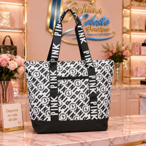 Victoria Secret Pink MOPERIL Travel Tote Bag Color White Black