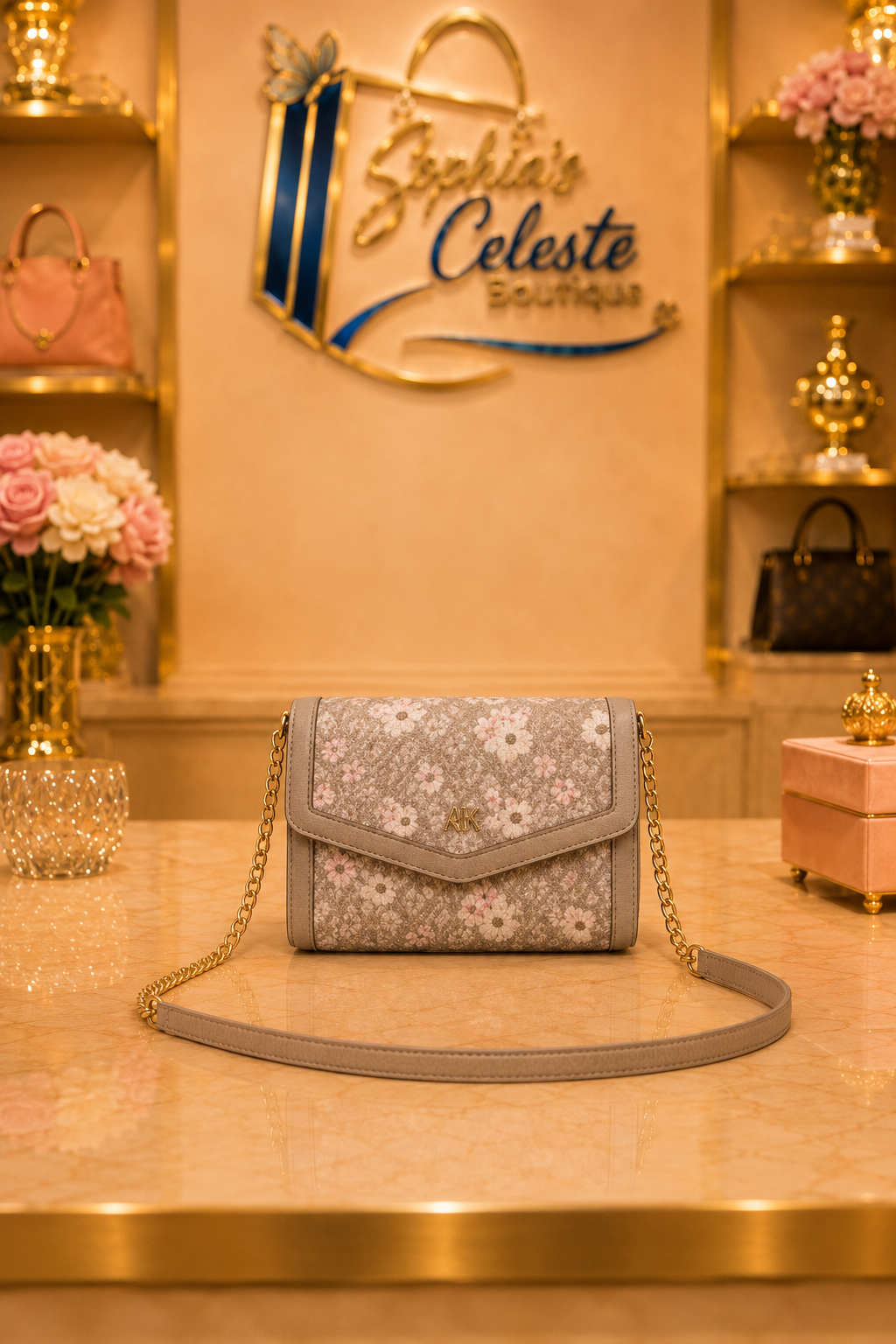 Anne Klein Crossbody Color Pink_Flower