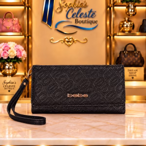 Bebe Tommy Wallet para Damas Color Black