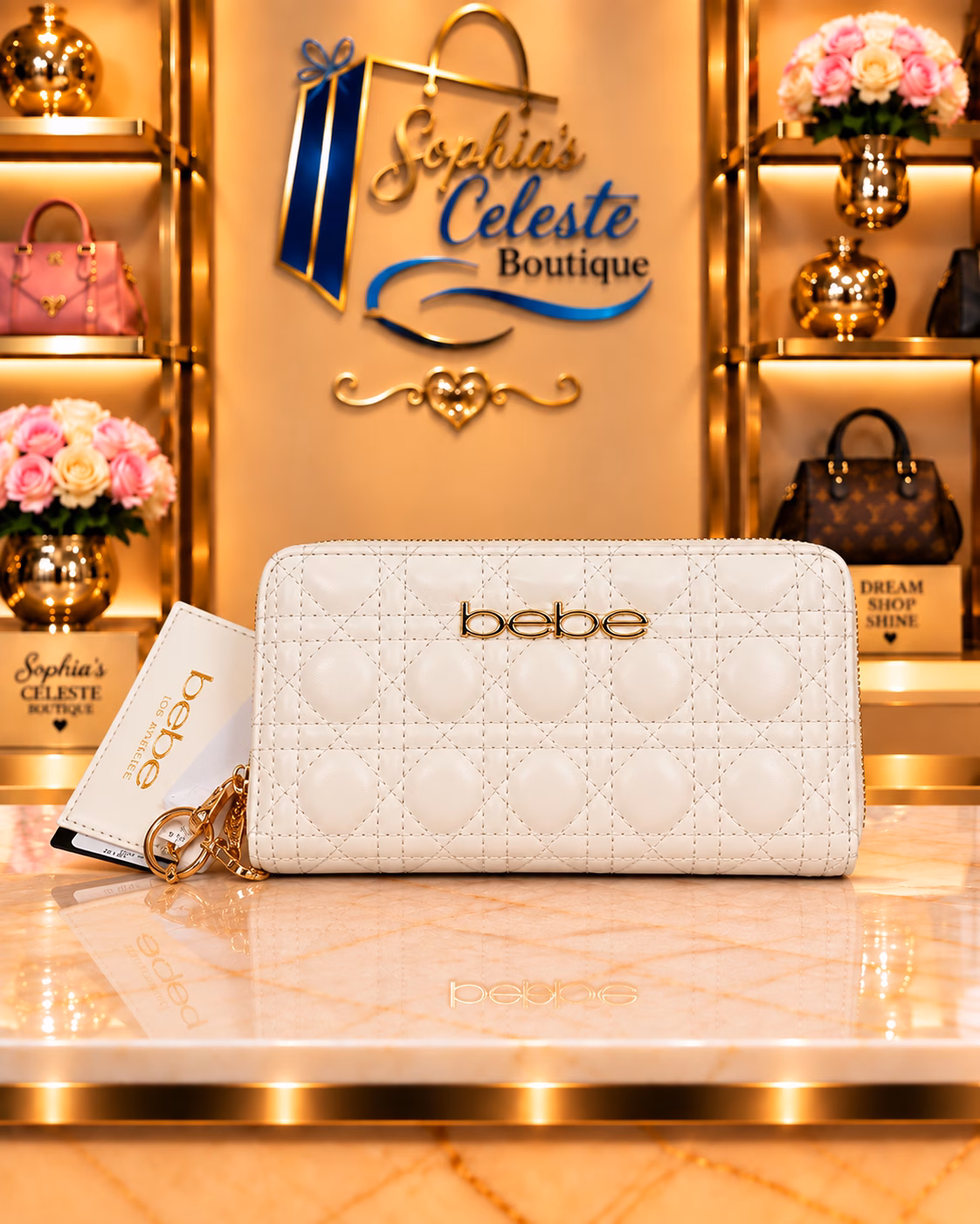 Bebe Tommy Wallet para Damas Color white/Blanco