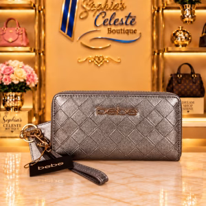 Bebe Wallet para Damas Color Silver Metálico
