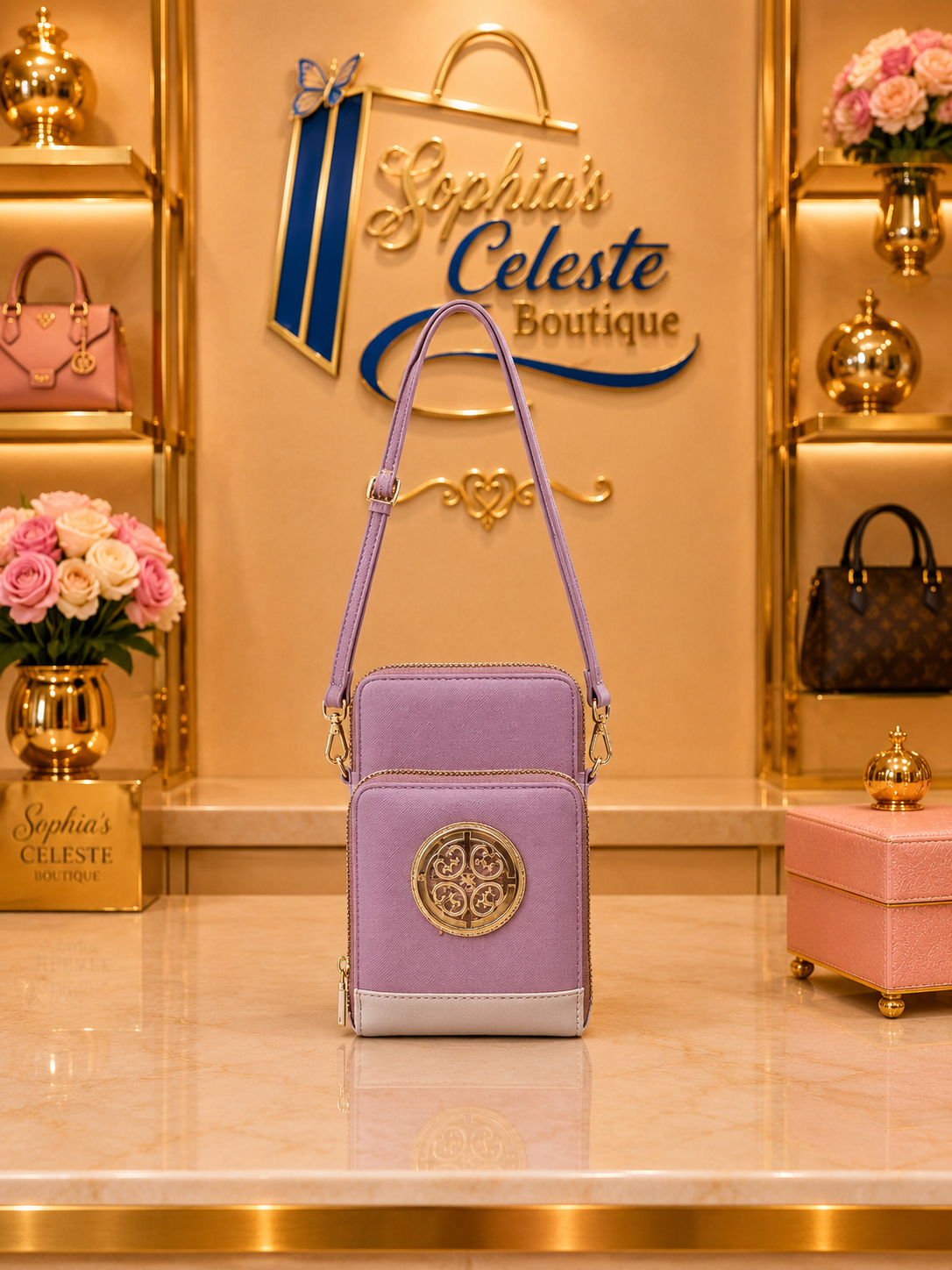 Crossbody Chic Unlimited Color Morado & Beige