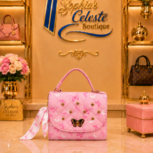 UnderoneSky bolso para Girls Color Rosa con Mariposas