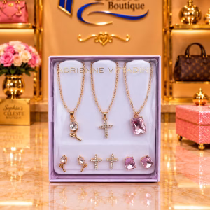 ADRIENNE VITTADINI Sets de 3 cadenas y 3 pares de Aretes